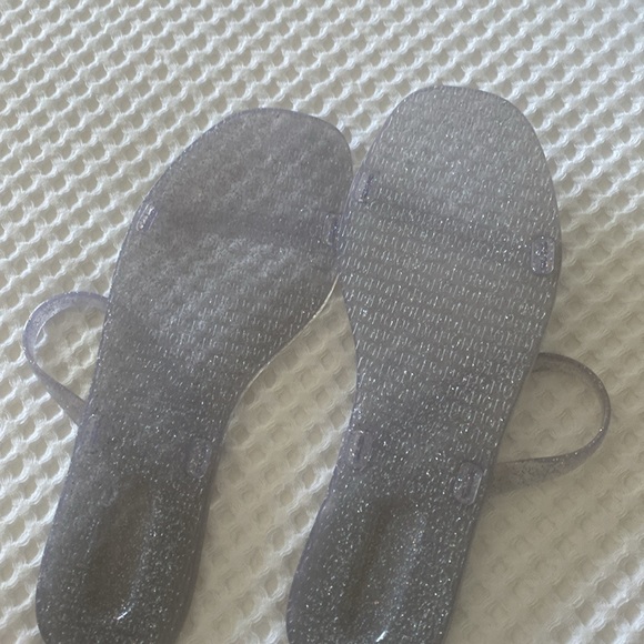 NWOT silver glitter jelly slides size 10 - Picture 2 of 3